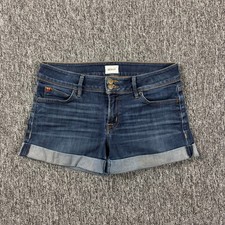 Hudson Jeans Croxley Mid Rise Flap Pocket Dark Wash Cuffed Denim Shorts Size 27