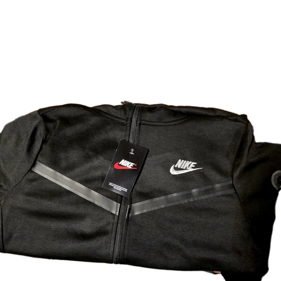 Nike Black tech fleece sweatsuit / Black/white/black/black  (S to 3x )  - Image 4 of 4
