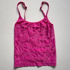 Vtg Y2K Victoria  s Secret Pink Stretchy Camisole Tank / Sz M / Lingerie Nylon