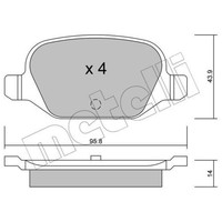 Metelli BremsbeläGe Bremsbelegsatz Hinten FüR Fiat 500 Lancia Ypsilon Musa