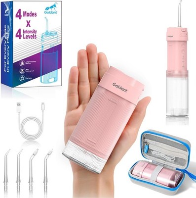 Tragbare Zahnseide 4 Modi 4 Intensität kabellose Munddusche pink