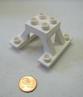 Lego Duplo WHITE PONTOON WATER HELICOPTER PLANE SKIDS LANDING GEAR Airport