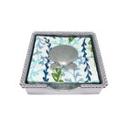 New in Box - Mariposa Scallop Shell Beaded Napkin Box