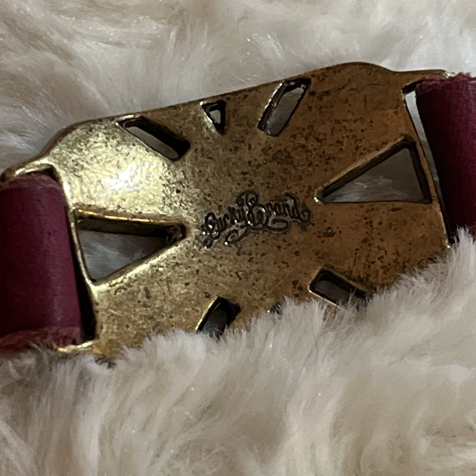 Lucky Brand Purple Suede Bracelet With Metal & Mother Of Pearl Center Adjustable - Image 4 of 4