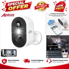 ANRAN 2K Batería Inalámbrica Cámara de Seguridad 2.4G WiFi IP65 Exterior PIR Alexa
