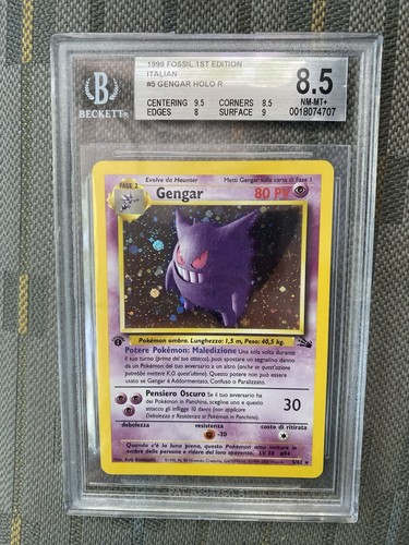 Pokemon Gengar FOSSIL ITA 1a EDIZIONE 5/62 BGS 8.5 NM/MINT ๐ฎ๐น WOTC