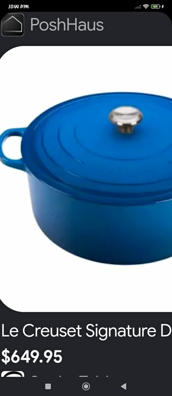 Le Creuset Signature Round Enamel Cast Iron Dutch Oven w/ Lid 13.25 qt Blue
