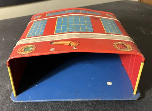 Vintage Original Marx Tin Litho Airport Airplane Hanger - AS-IS