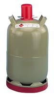 Gasflasche 11Kg, Grau, Stahl, Leer