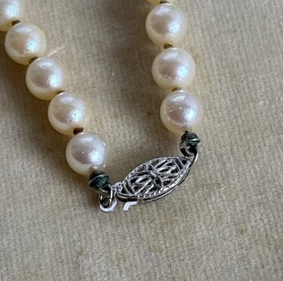 Vintage Maruwa Pearl Co. Necklace from Japan 14K Clasp Cultured