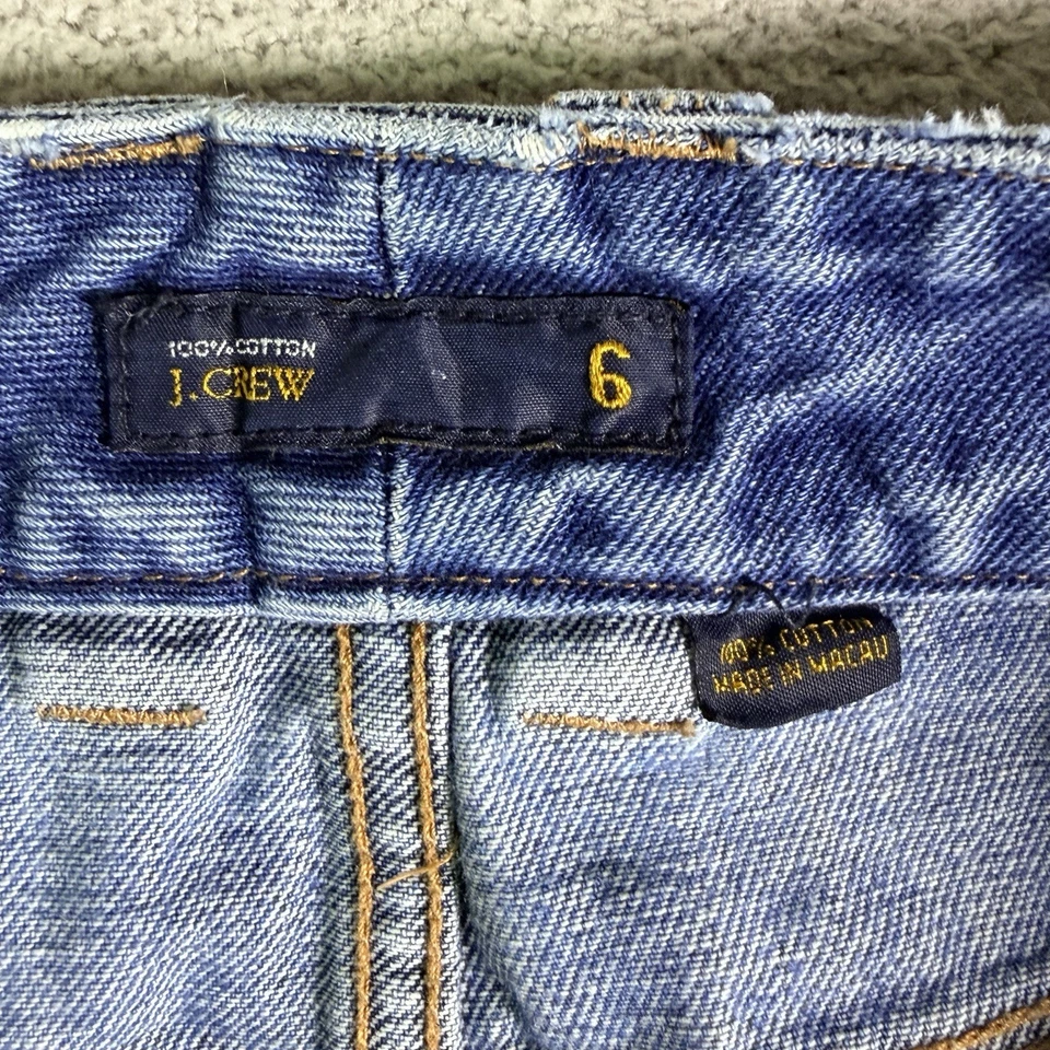 Saia lápis jeans J Crew feminina tamanho 6 laço carpinteiro azul lavagem média jeans - Imagem 4 de 4