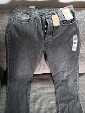 NWT LEVI'S WOMENS 501 HIGH RISE STRAIGHT LEG CROPPED JEANS 31x26,,BLACK WASH,,