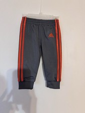 Felpa Adidas bambino felpa joggers tre righe grigio arancione 6 mesi