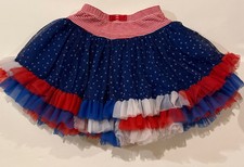 Jona Michelle Girls' Patriotic Tutu Skirt M 5 6 Red White Blue