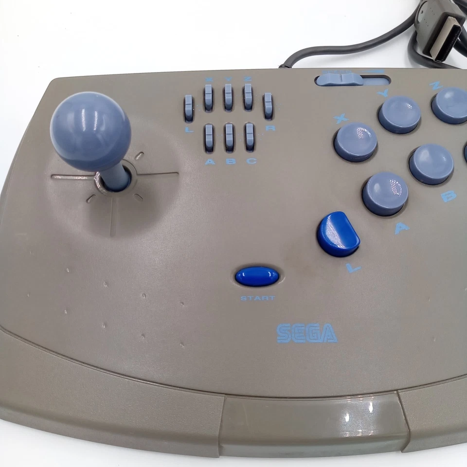Sega Saturn Arcade Stick Joystick Authentic Japanese Gray Tested Working - Image 2 of 4