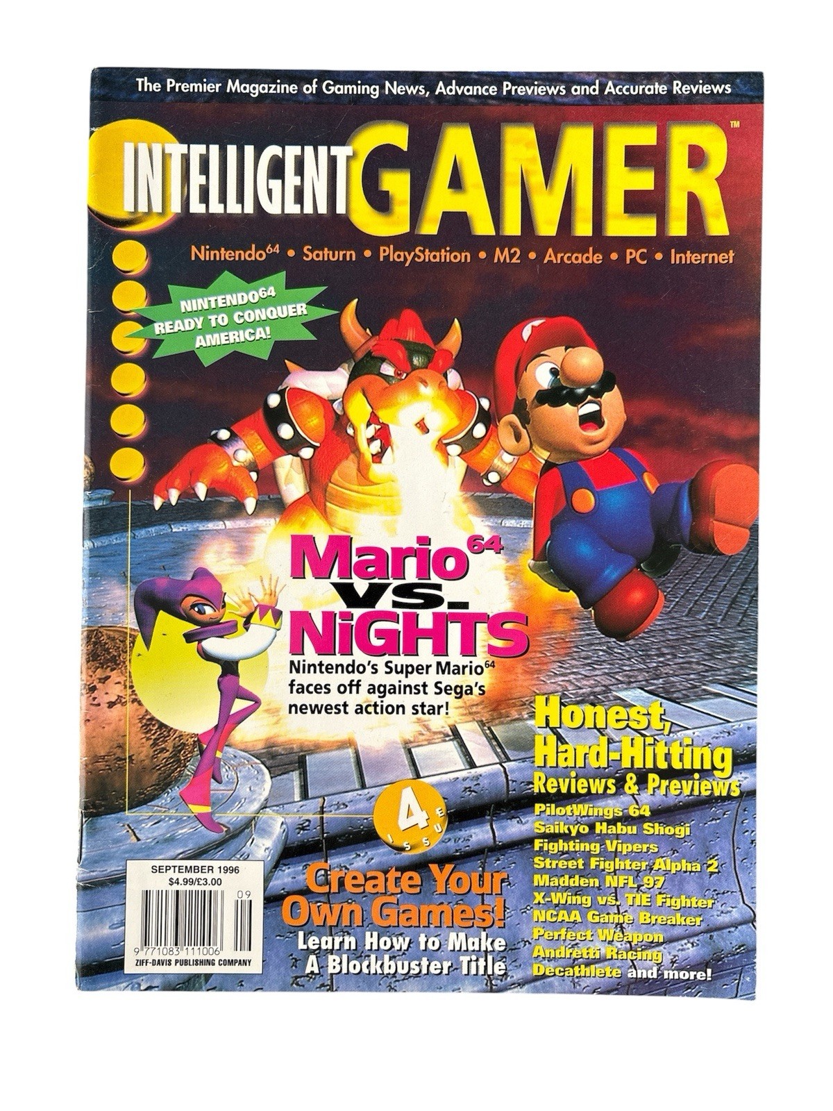 Intelligent Gamer Magazine Sept 1996 Issue 04 Mario 64 Versus Nights Vintage