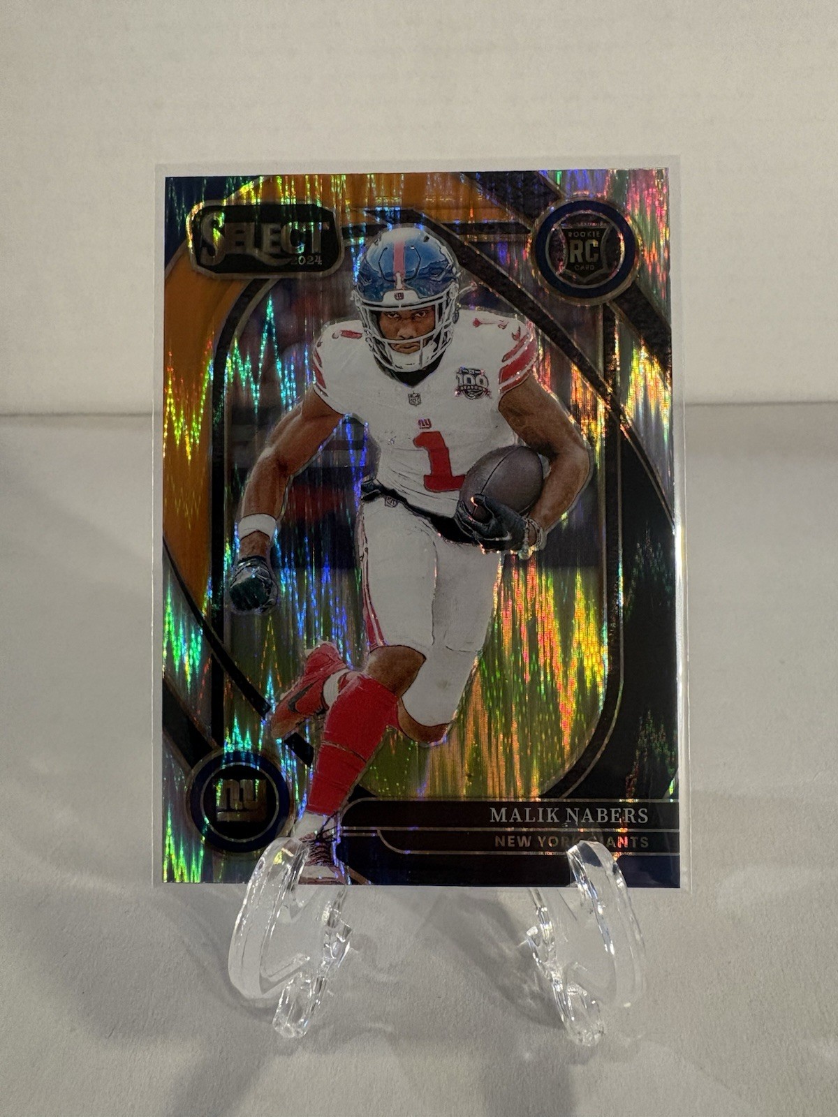 2024 Panini Select - Malik Nabers #220 Orange & Black Shock Prizm (RC) (Z)