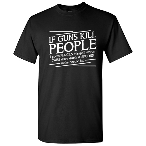 Guns Pencils Sarcastic Cool Gun Rude Graphic 2nd Amendment Humor Funny TShirt-image