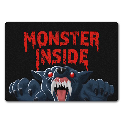 Monster Inside Halloween Fußmatte in 35x50 cm ohne Rand mit gruseligem Werwolf
