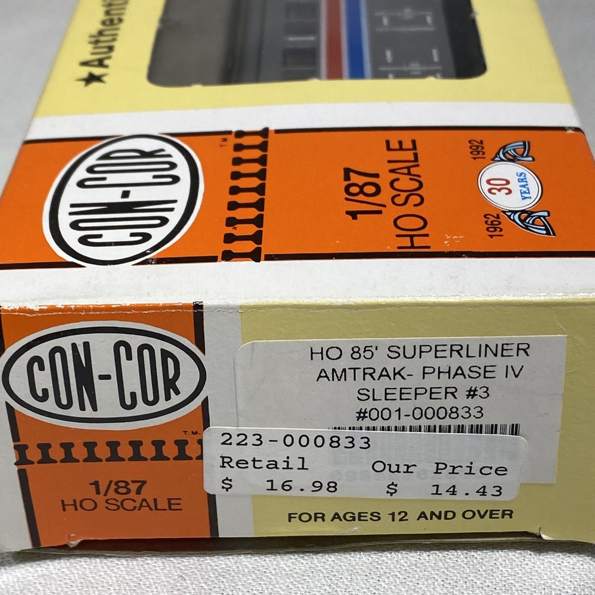 CON COR HO SCALE #0001-000831 SUPERLINER KIT SLEEPING CAR