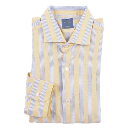 chinese dress ladies Non-Iron Cotton Stripe Dress Shirt with Contrast Trim