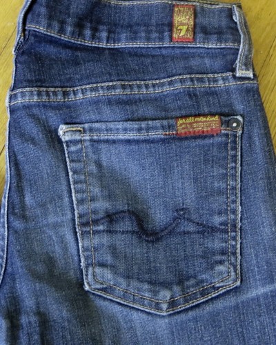 7 FOR ALL MANKIND 7FAM Stretch SOLEADA Wash ROXANNE Skinny Ankle Jeans 25 - Picture 2 of 5