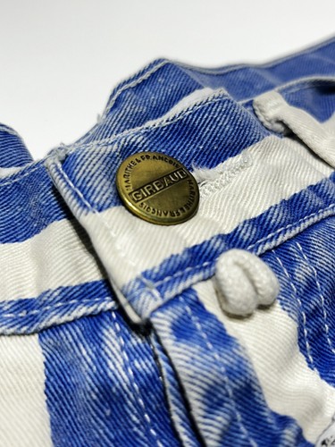 Vintage Marithe Francois Girbaud Denim Shorts Size 11/12 Striped Stonewash USA - Picture 3 of 6
