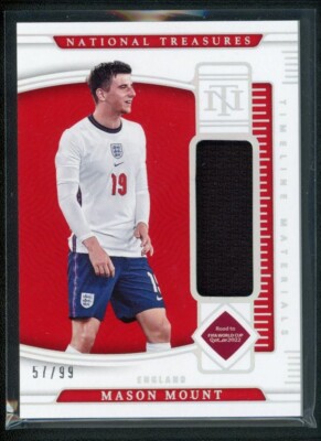 2022 MASON MOUNT 57/99 JERSEY PANINI NATIONAL TREASURES FIFA ROAD TO WORLD CUP