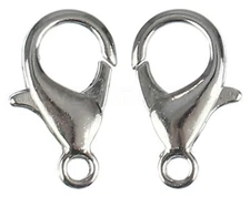 Lobster Clasps - 16x8mm - Platinum Silver Color - Claw Connector 100 1000 - 5/8"