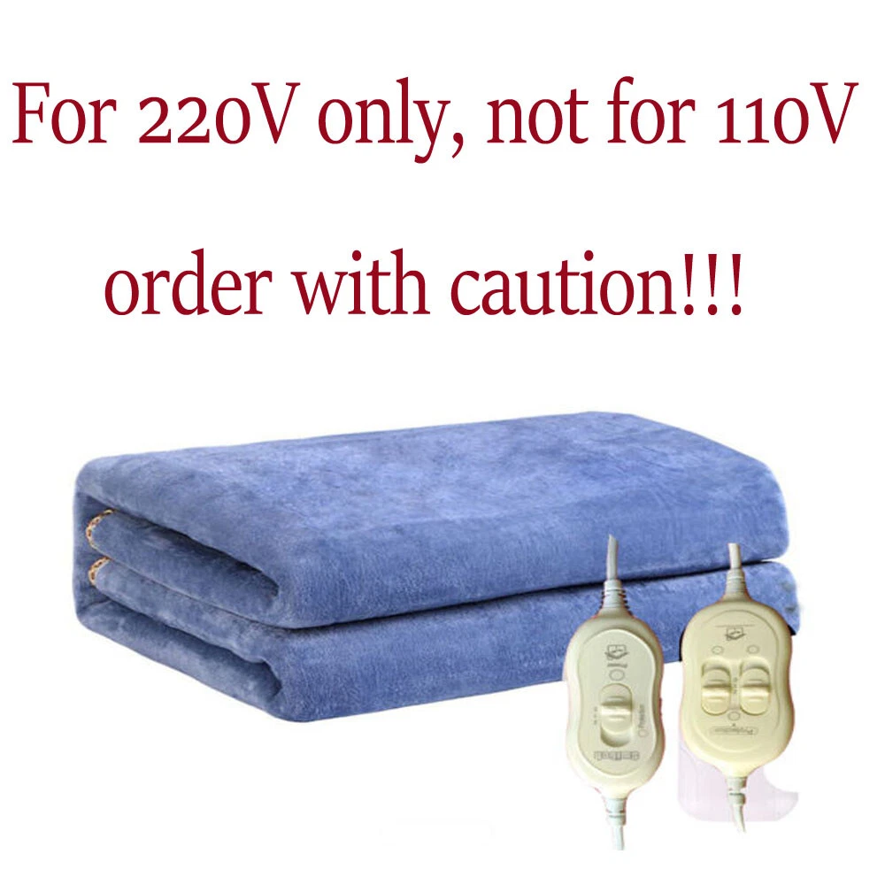 220V Full Size Queen Heated Blanket Fleece Twin Bed Electric Throw Blanket  Warm | eBay