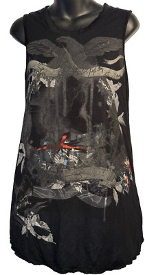 Firetrap Black y2k Art  Tank Top Sz M