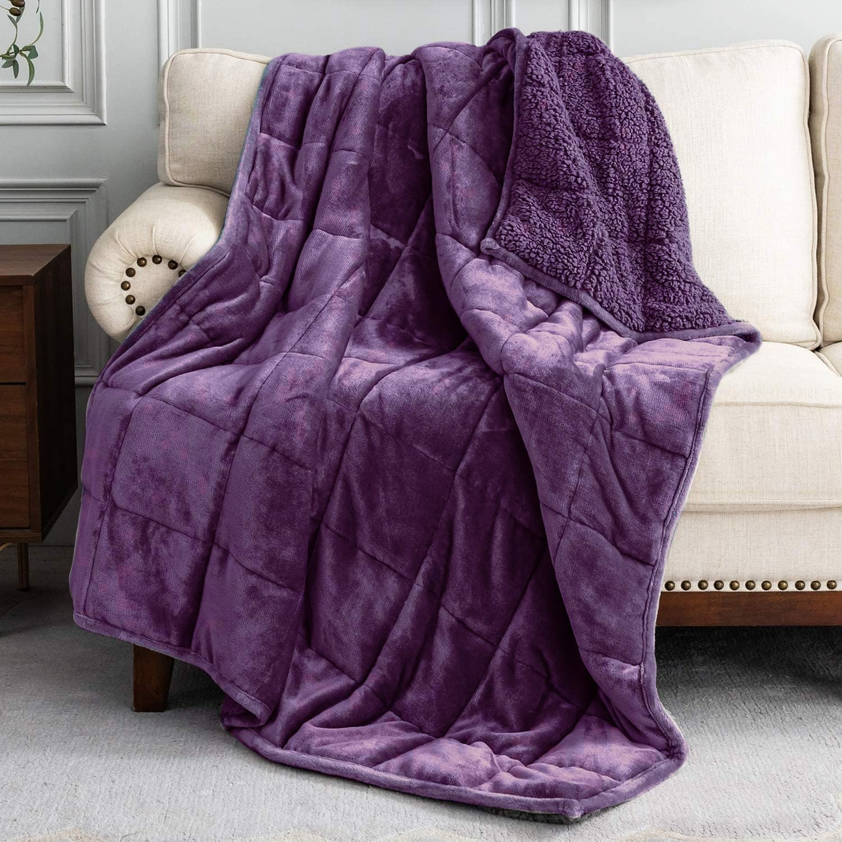 Sofa Bed Buzio Weighted Blanket Buzio Shaggy Faux Fur Weighted