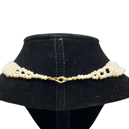 Deco Womens Necklace Choker Netted 4mm Irregular Ivory Pearl 19in - Picture 5 of 13