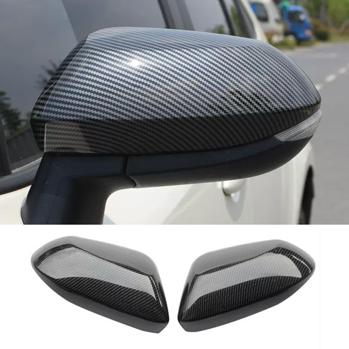 Carbon Fiber Car Rearview Mirror Cover Trim 2pc For Toyota Corolla 2019-2025