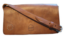 Berber Leather Kenitra Shoulder Cross Body Handbag Brown Morrocan Handmade Bag