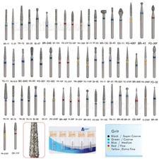 10Pc AZDENT Dental Diamond Bur Round FG Tapered BR TF For High Speed Handpiece