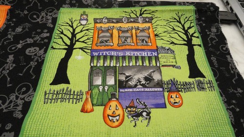 Fabric Panel Halloween "Spooky Town" Jennifer Allen 8 Spooky Squares Craft/Quilt - Picture 9 of 13