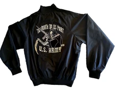 Auburn Sportswear Jacket Mens Large  With US ARMY PATCH Skeleton