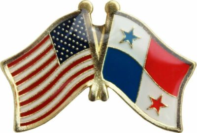 USA American Panama Friendship Flag Bike Motorcycle Hat Cap lapel Pin