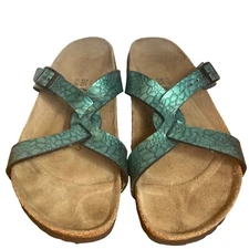 Birkenstock Birkis Sylt Birko Flor Turquoise Sandals Womens 7 US Comfort