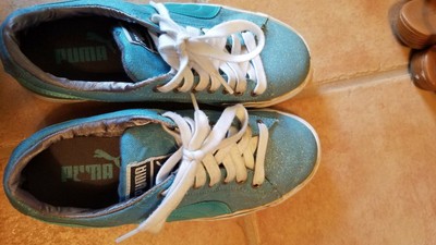 blue sparkly tennis shoes