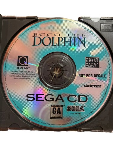 Sega CD Ecco The Dolphin w/ Case No Manual A+ Condition Tested Works ...