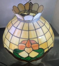 TIFFANY STYLE STAINED GLASS CEILING LAMP WITH HEART TIFFANY CREST 3mm Glass Usa