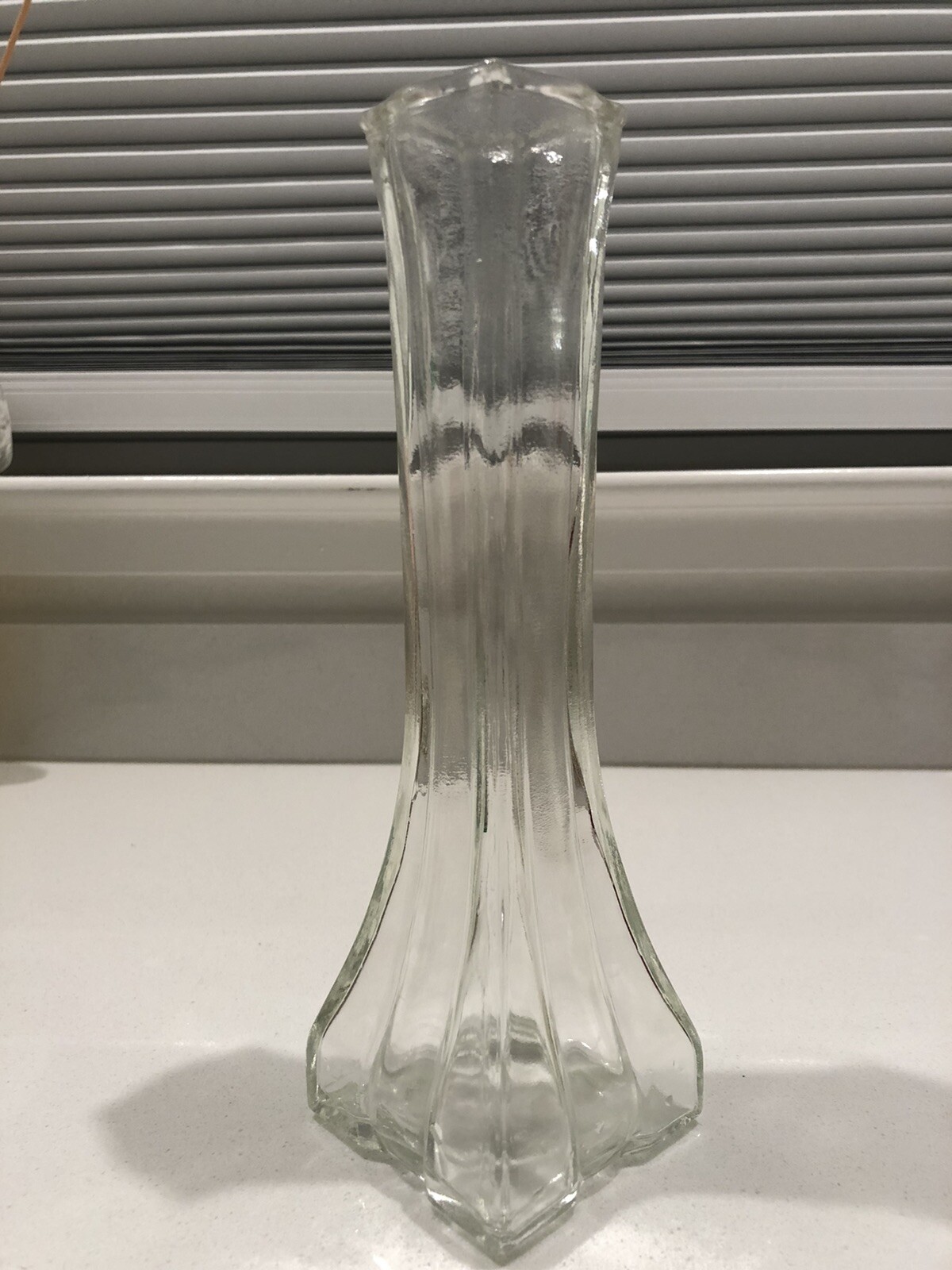 Vintage Profile 1408 Europa Flower Bud Vase 1986/87 Clear Pressed Glass