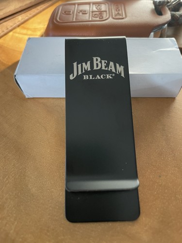Jim Beam Bean Black Metal Money Clip. New In Box -FREE SHIPPING - Picture 2 of 3