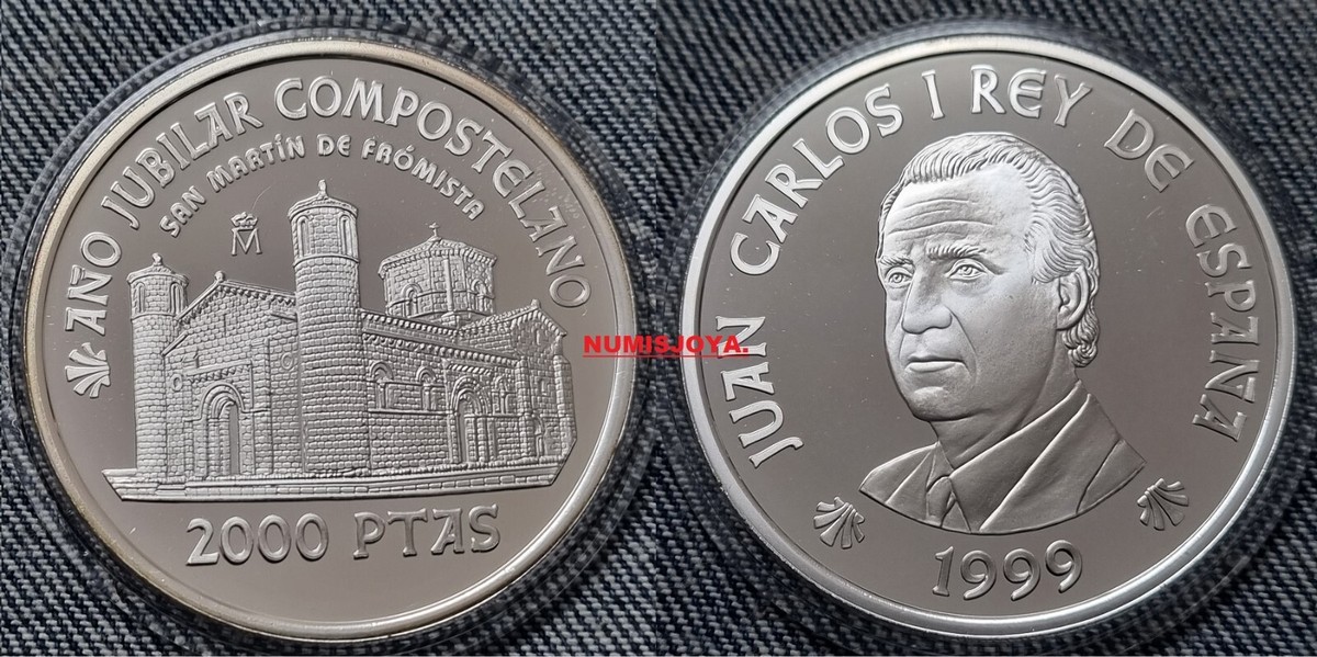 2000 PESETAS PLATA 1999 AÑO JUBILAR COMPOSTELANO SAN MARTIN