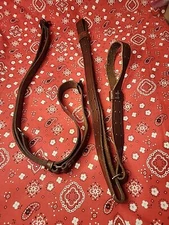 LOT OF 2 LEATHER RIFLE SLINGS BUCKLE SLING ONE WITH SWIVELS SHOTGUN MUZZLELOADER