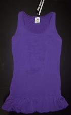 BODY WRAPPERS Dance Tank Tunic Top Bubble Ruffle Hem Purple Ladies Med 8911