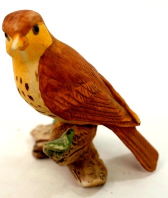 Small Brown Warbler Porcelain Hand Painted Figurine