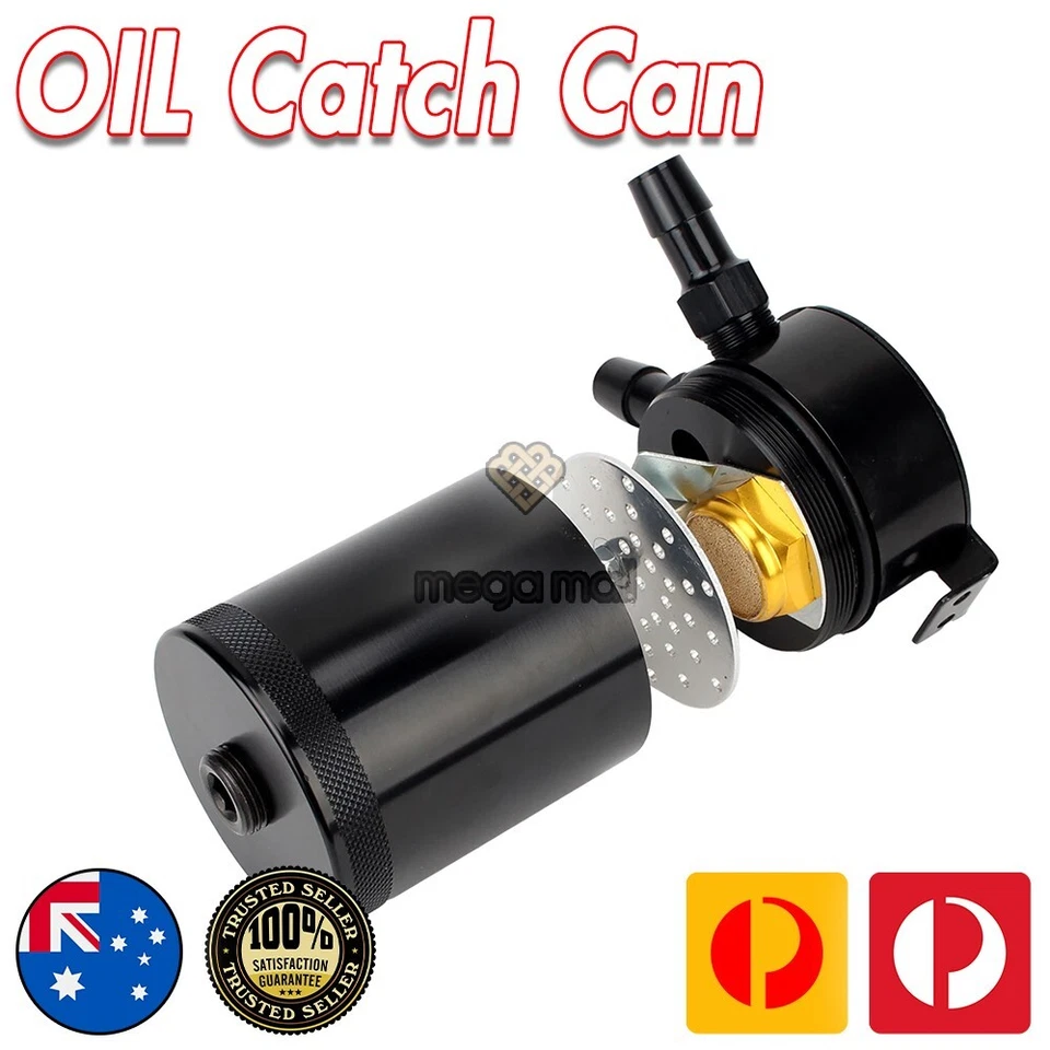 For Mitsubishi Lancer Evolution EVO Black Oil Catch Can + Fitting Kit - image 3 of 4